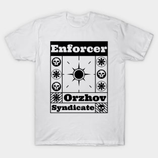 Orzhov Syndicate | Enforcer | MTG Guild Black on White Design T-Shirt